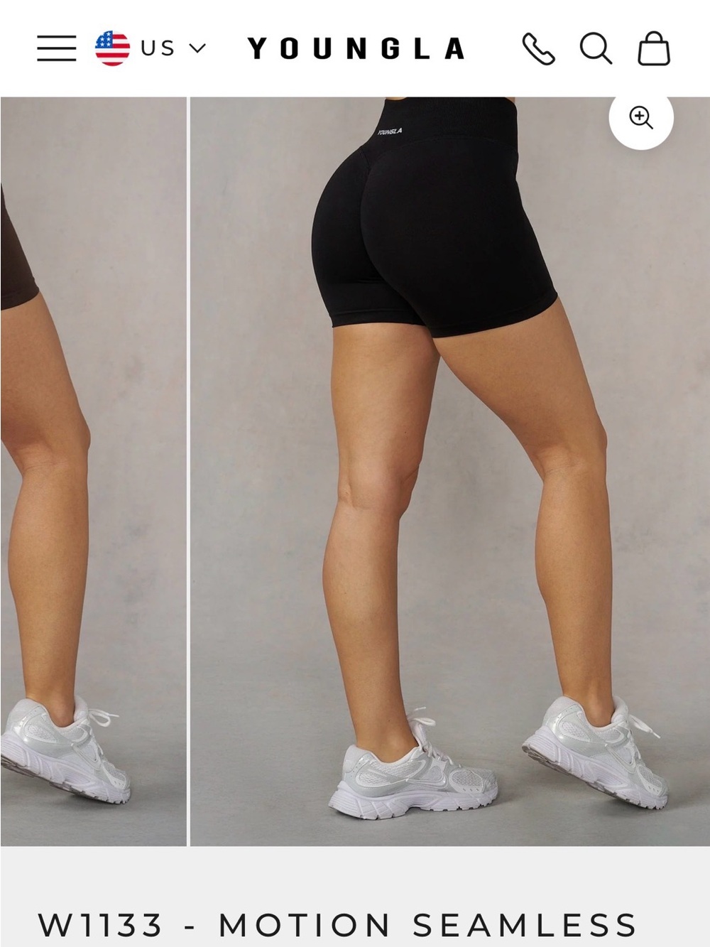 YoungLA Black Motion Seamless Athletic Bike Shorts